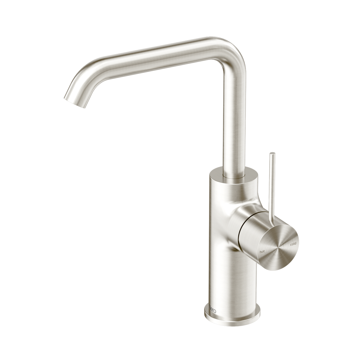 Nero Mecca Swivel Basin Mixer Square Spout, Brushed Nickel