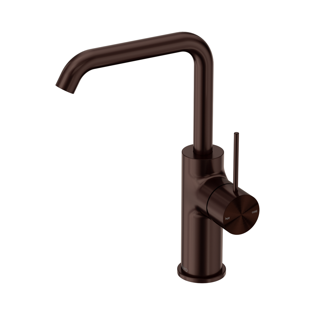 Nero Mecca Swivel Basin Mixer Square Spout, Rome Bronze