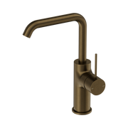 Nero Mecca Swivel Basin Mixer Square Spout, Tumbled Antique Brass
