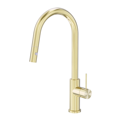 Nero Mecca Pull Out Sink Mixer With Vegie Spray Function, Brushed Gold