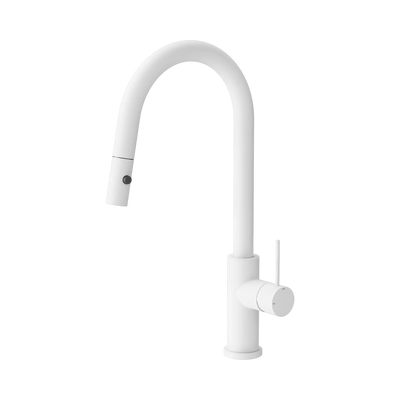 Nero Mecca Pull Out Sink Mixer With Vegie Spray Function, Matte White