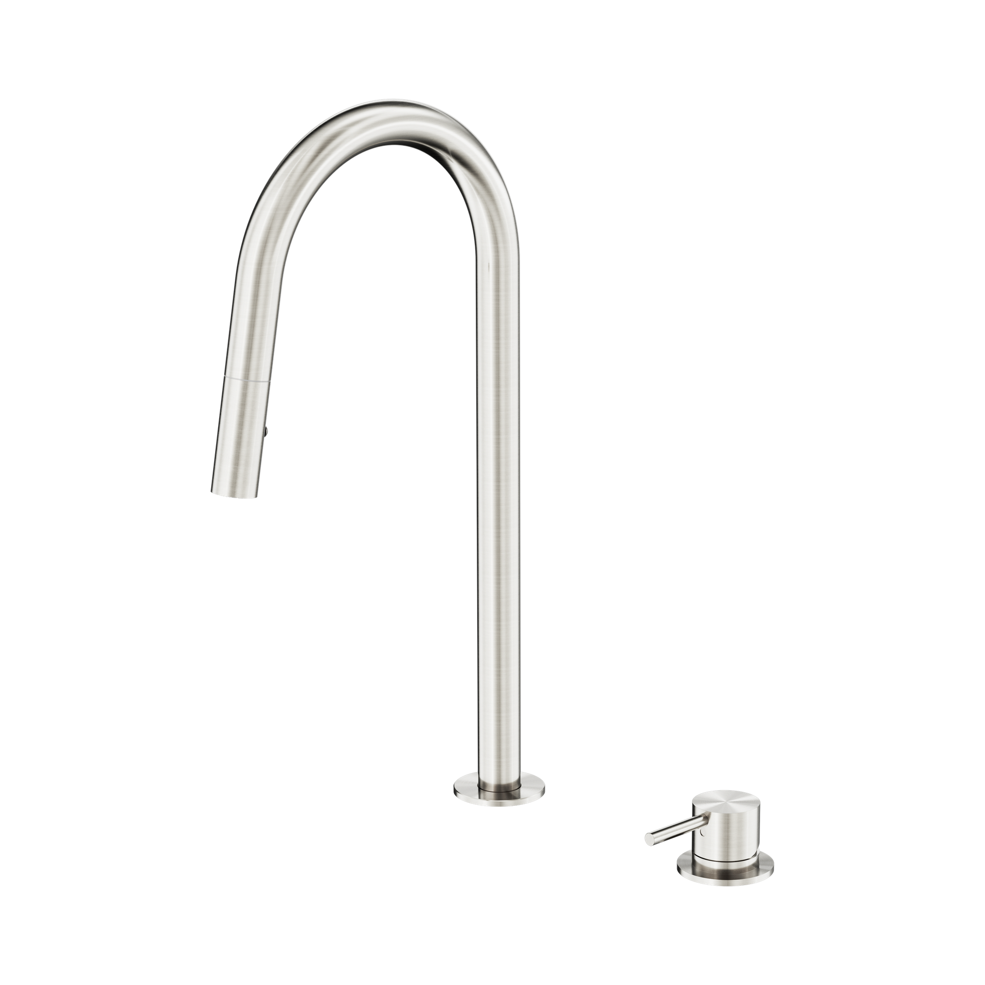 Nero Mecca Hob Mounted Pull Out Sink Mixer, Brushed Nickel