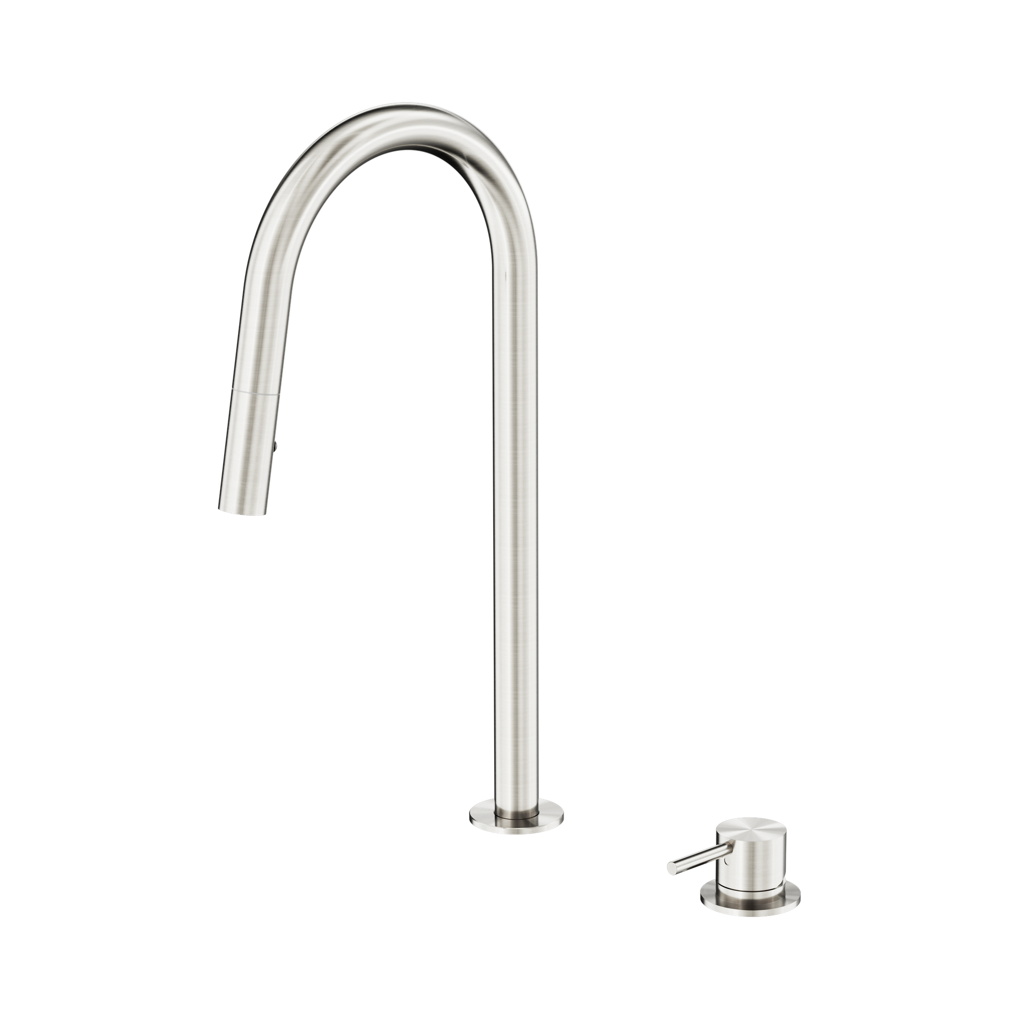 Nero Mecca Hob Mounted Pull Out Sink Mixer, Brushed Nickel