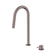 Nero Mecca Hob Mounted Pull Out Sink Mixer, Brushed Bronze