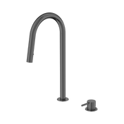 Nero Mecca Hob Mounted Pull Out Sink Mixer, Gun Metal