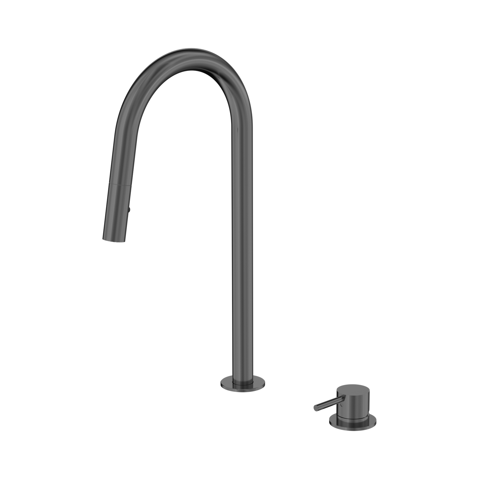 Nero Mecca Hob Mounted Pull Out Sink Mixer, Gun Metal