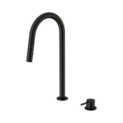 Nero Mecca Hob Mounted Pull Out Sink Mixer, Matte Black