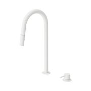 Nero Mecca Hob Mounted Pull Out Sink Mixer, Matte White