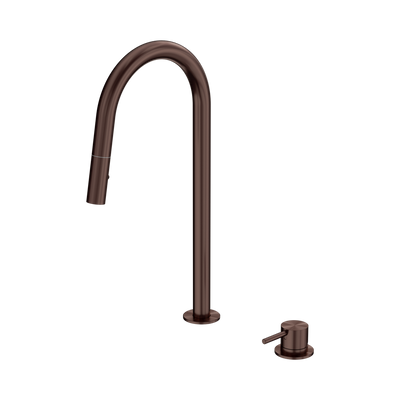 Nero Mecca Hob Mounted Pull Out Sink Mixer, Rome Bronze