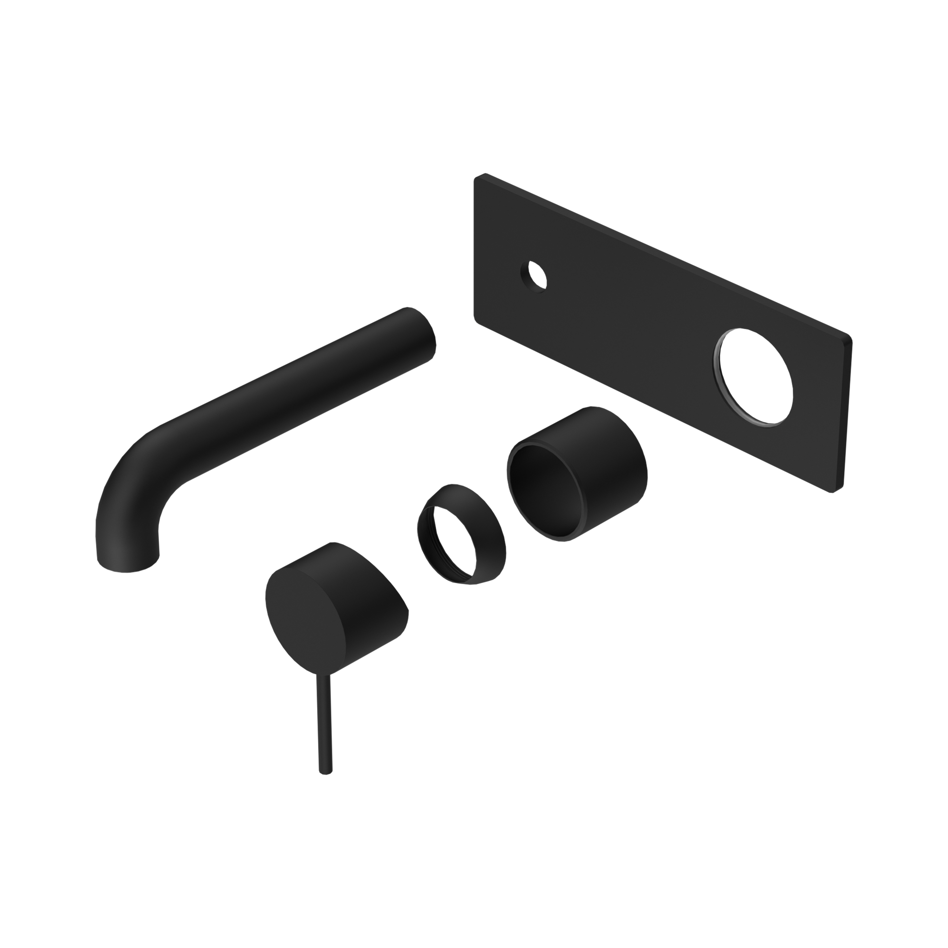 Nero Mecca Wall Mixer Set 120mm Trim Kits Only, Matte Black