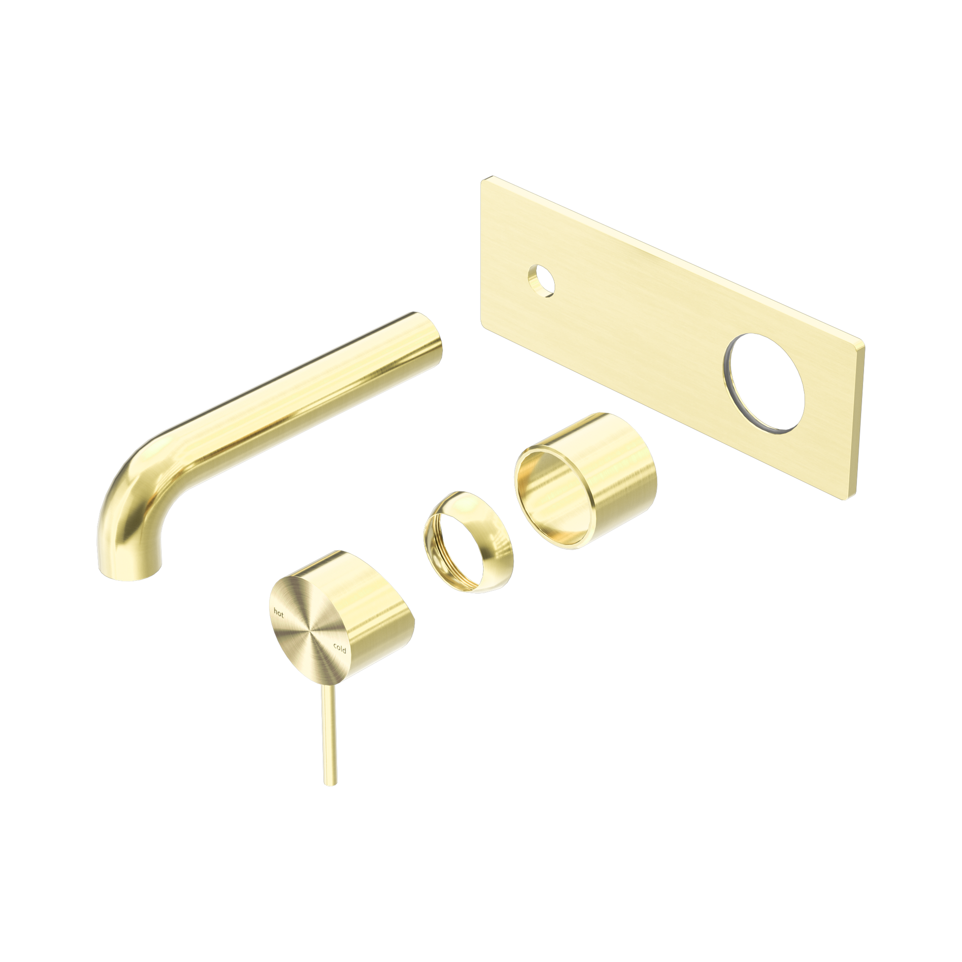 Nero Mecca Wall Mixer Set 185mm Trim Kits Only, Brushed Gold