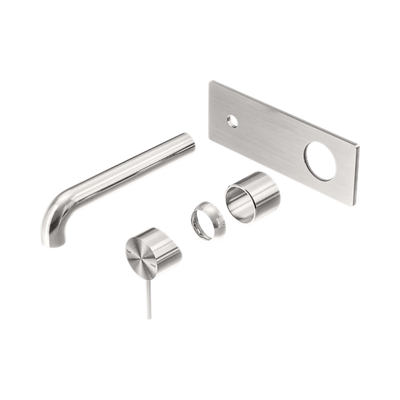 Nero Mecca Wall Basin/Bath Mixer 185mm Trim Kits Only, Brushed Nickel