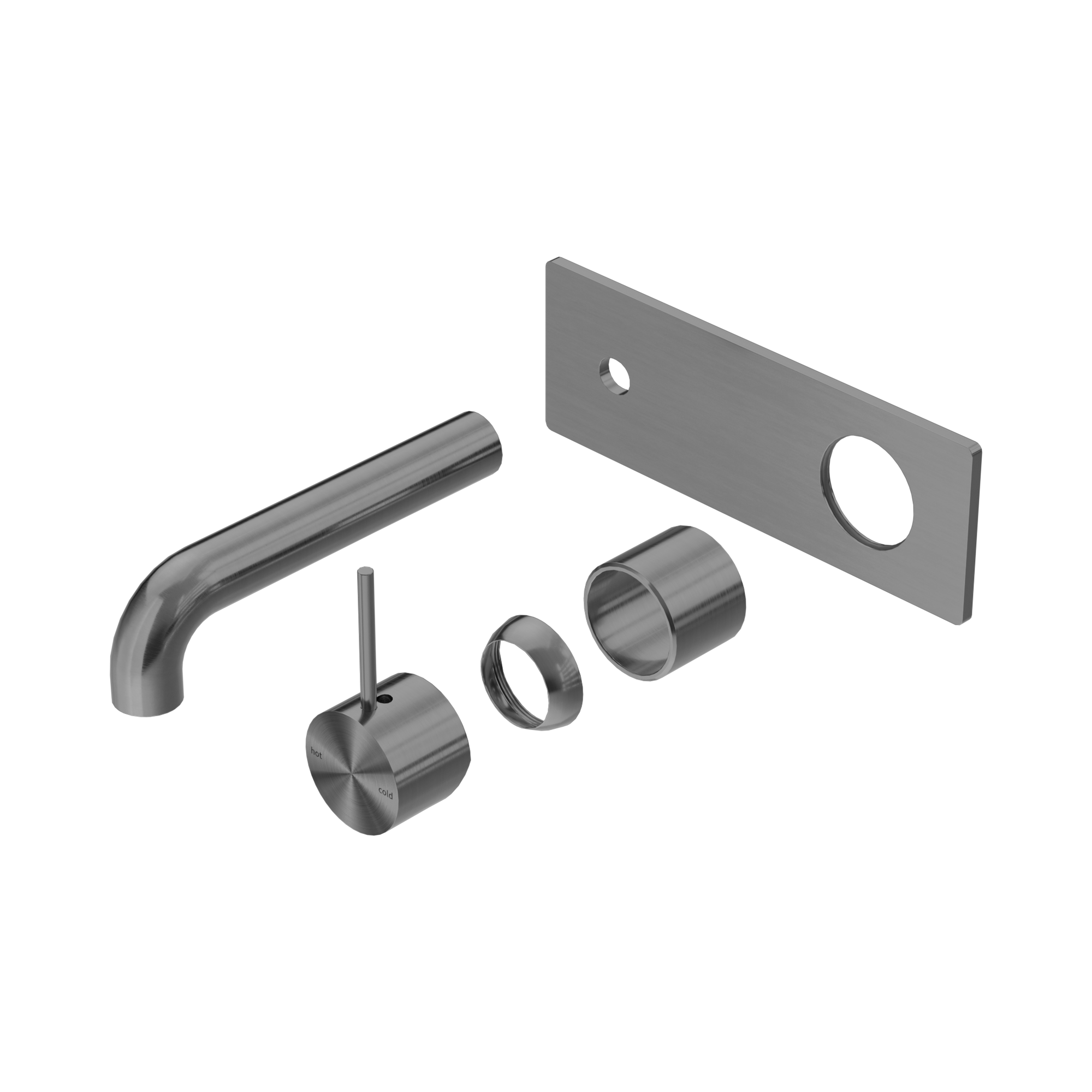 Nero Mecca Wall Mixer Set Handle Up 120mm Trim Kits Only, Gun Metal
