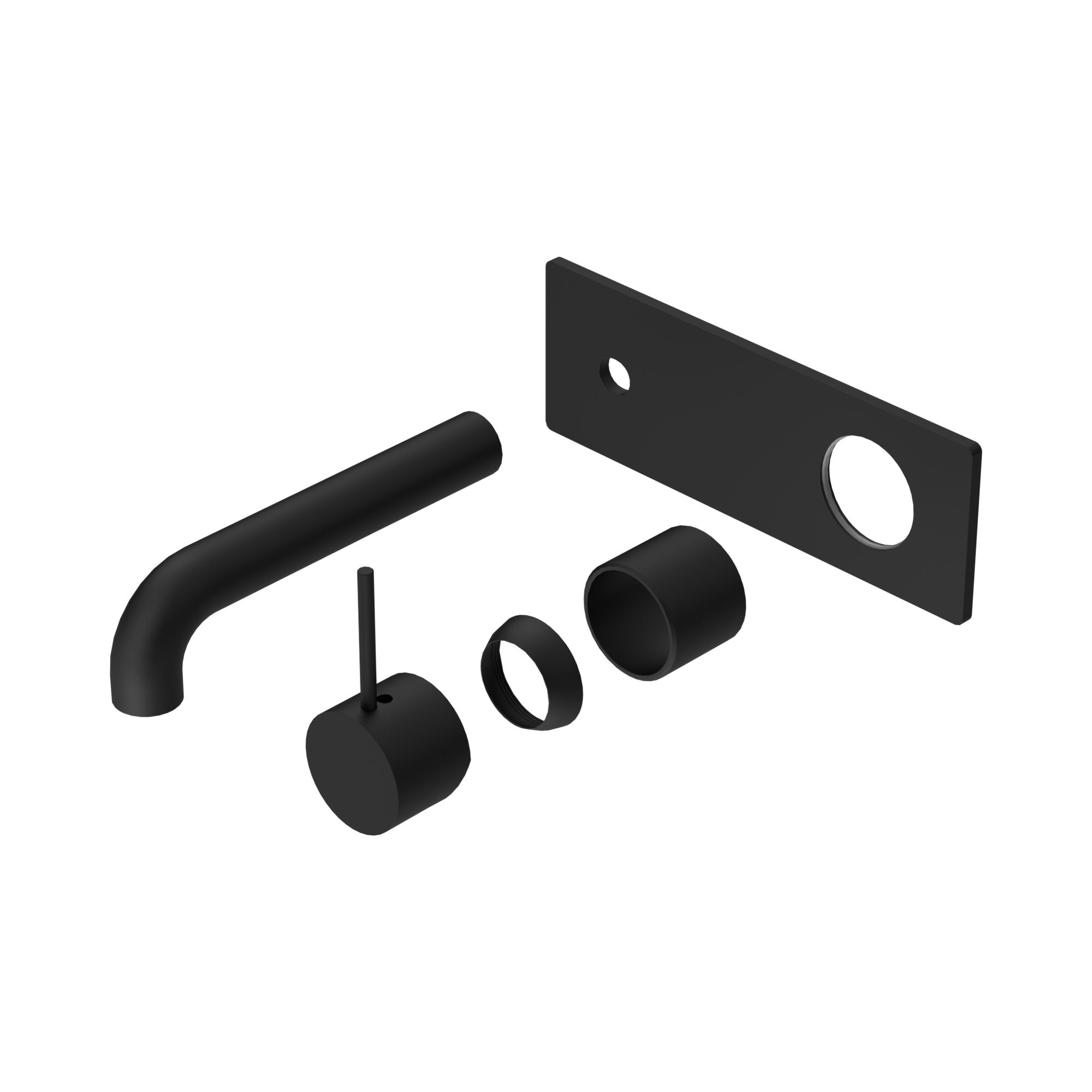 Nero Mecca Wall Mixer Set Handle Up 120mm Trim Kits Only, Matte Black