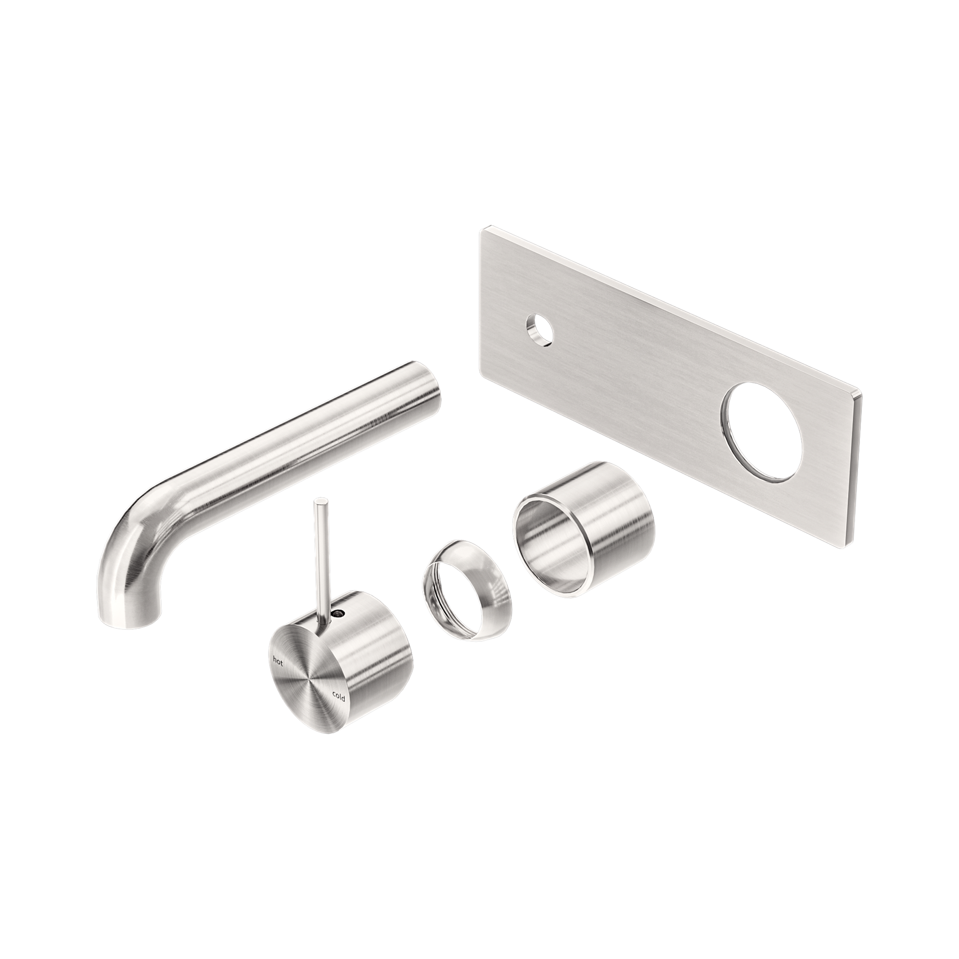 Nero Mecca Wall Mixer Set Handle Up 160mm Trim Kits Only, Brushed Nickel