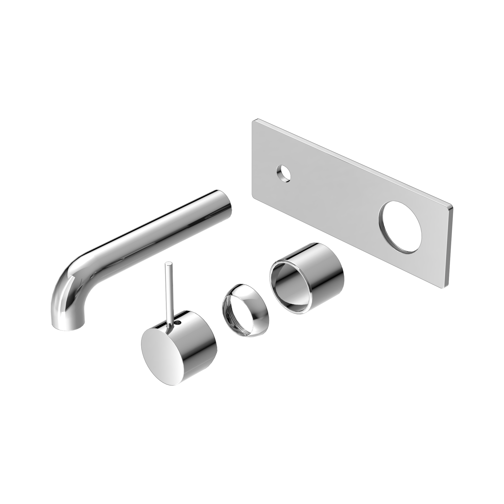 Nero Mecca Wall Mixer Set Handle Up 160mm Trim Kits Only, Chrome