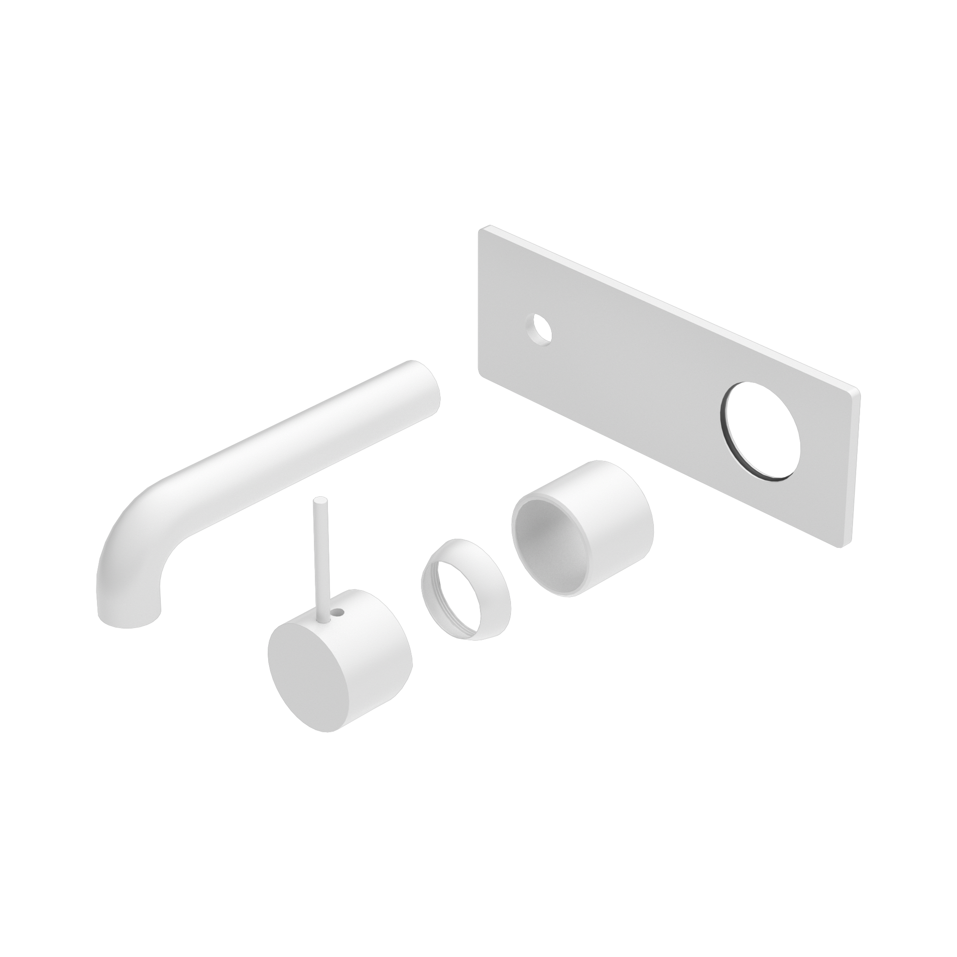 Nero Mecca Wall Mixer Set Handle Up 160mm Trim Kits Only, Matte White