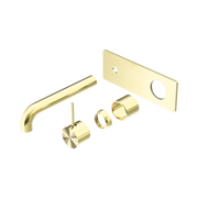 Nero Mecca Wall Mixer Set Handle Up 185mm Trim Kits Only, Brushed Gold