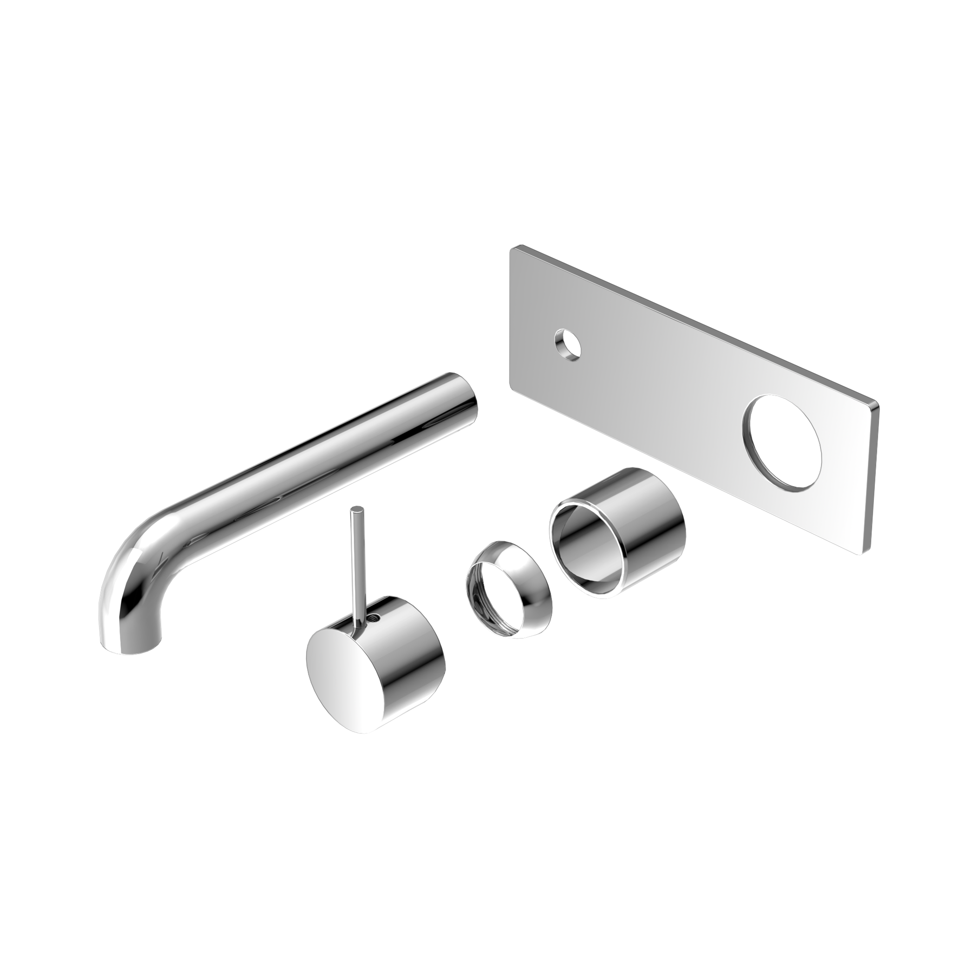 Nero Mecca Wall Mixer Set Handle Up 185mm Trim Kits Only, Chrome