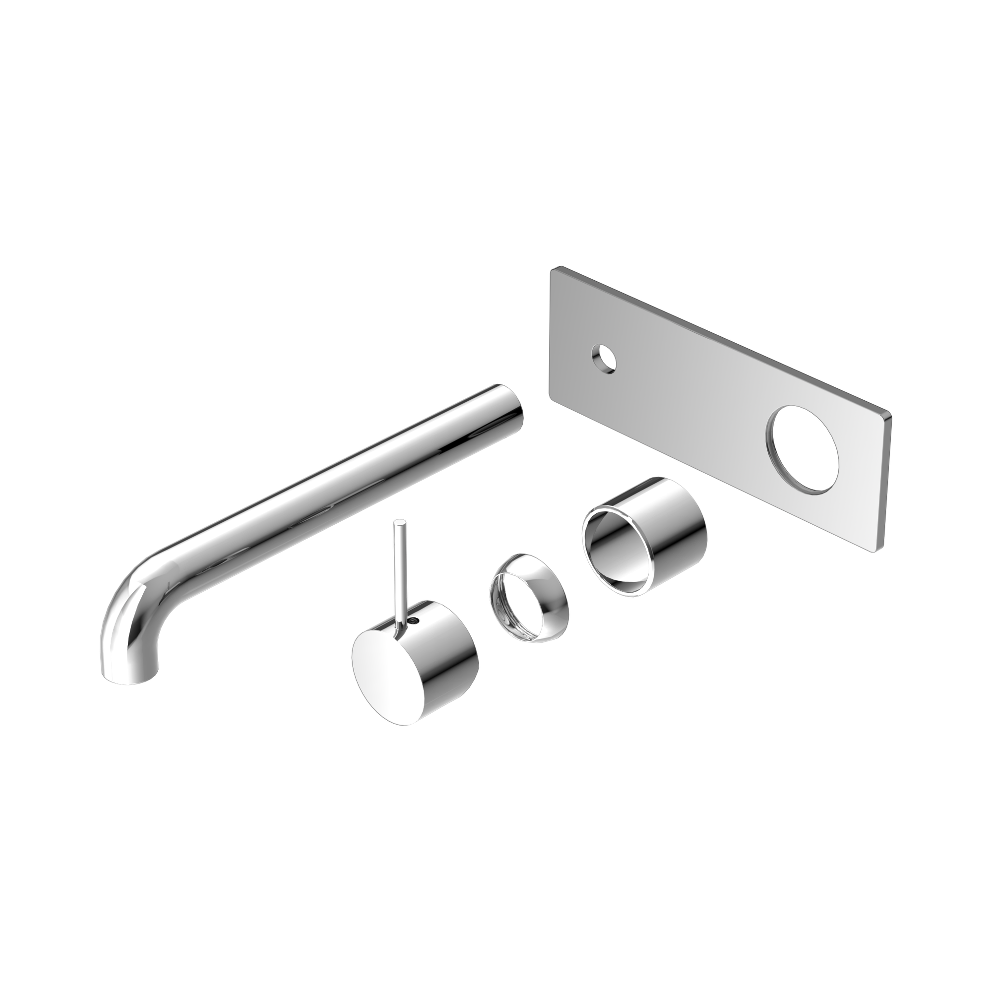 Nero Mecca Wall Mixer Set Handle Up 230mm Trim Kits Only, Chrome