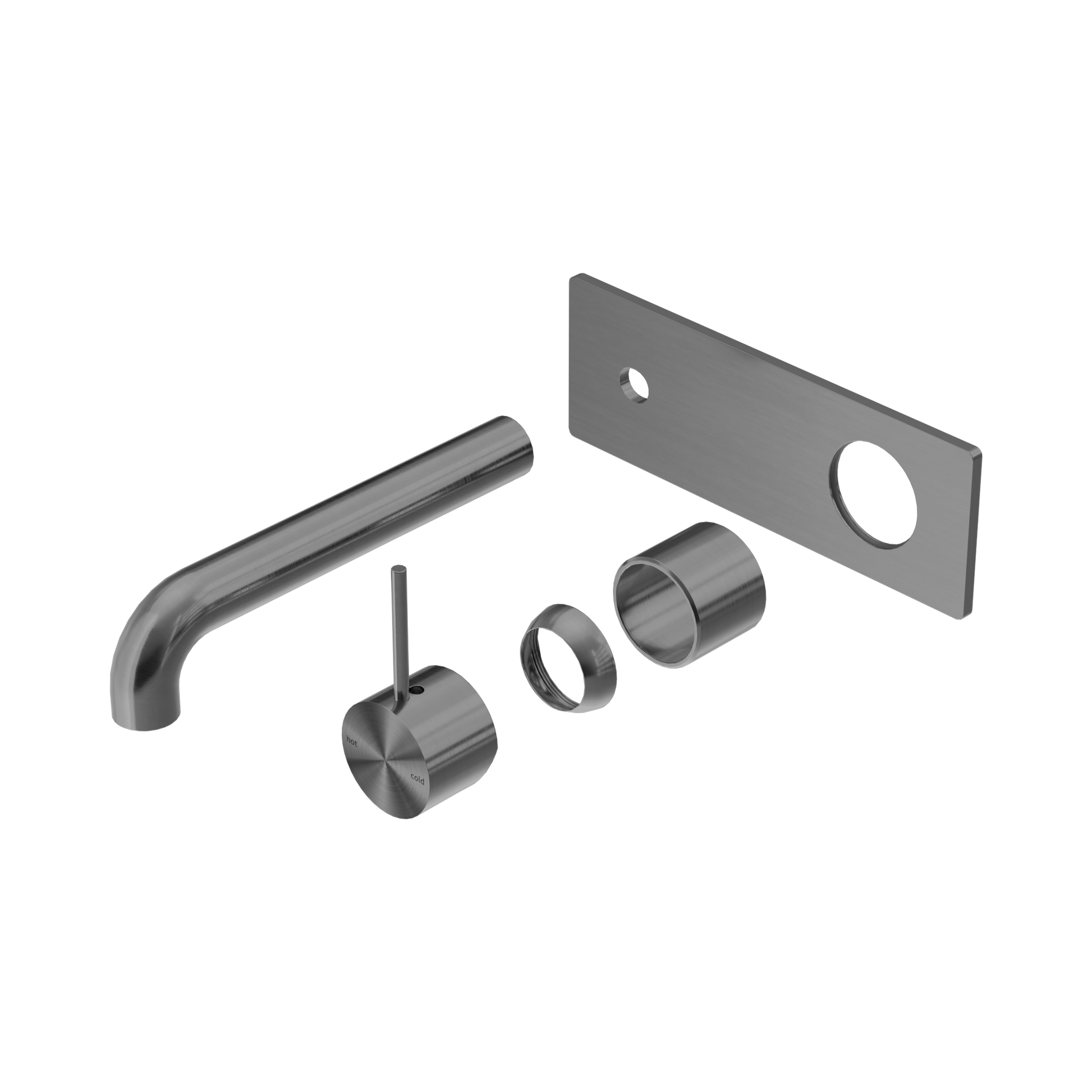 Nero Mecca Wall Mixer Set Handle Up 230mm Trim Kits Only, Gun Metal