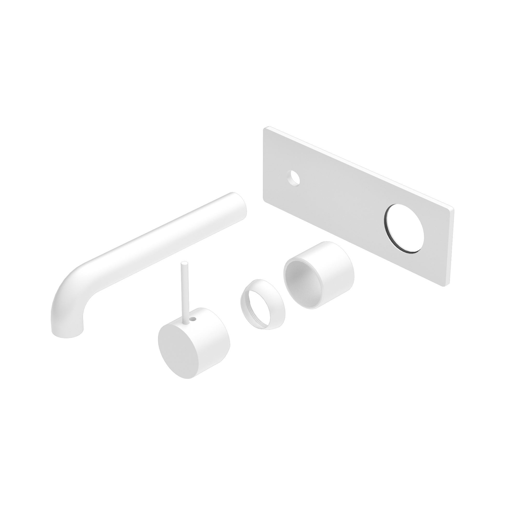 Nero Mecca Wall Mixer Set Handle Up 230mm Trim Kits Only, Matte White