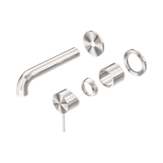Nero Mecca Wall Mixer Set Separate Back Plate 120mm Trim Kits Only, Brushed Nickel
