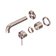 Nero Mecca Wall Mixer Set Separate Back Plate 120mm Trim Kits Only, Brushed Bronze