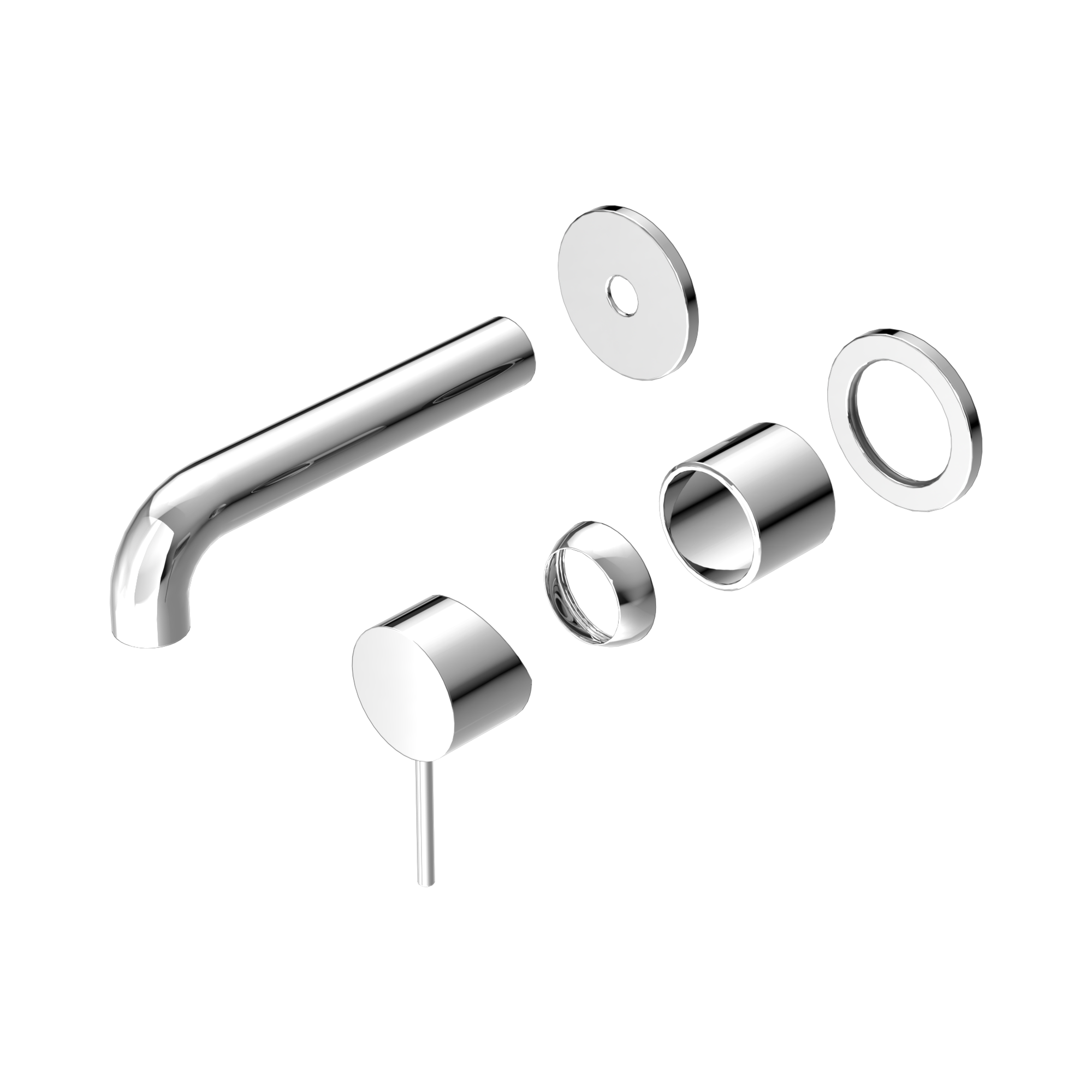Nero Mecca Wall Mixer Set Separate Back Plate 120mm Trim Kits Only, Chrome
