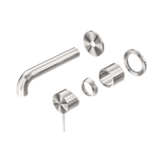 Nero Mecca Wall Mixer Set Separate Back Plate 160mm Trim Kits Only, Brushed Nickel