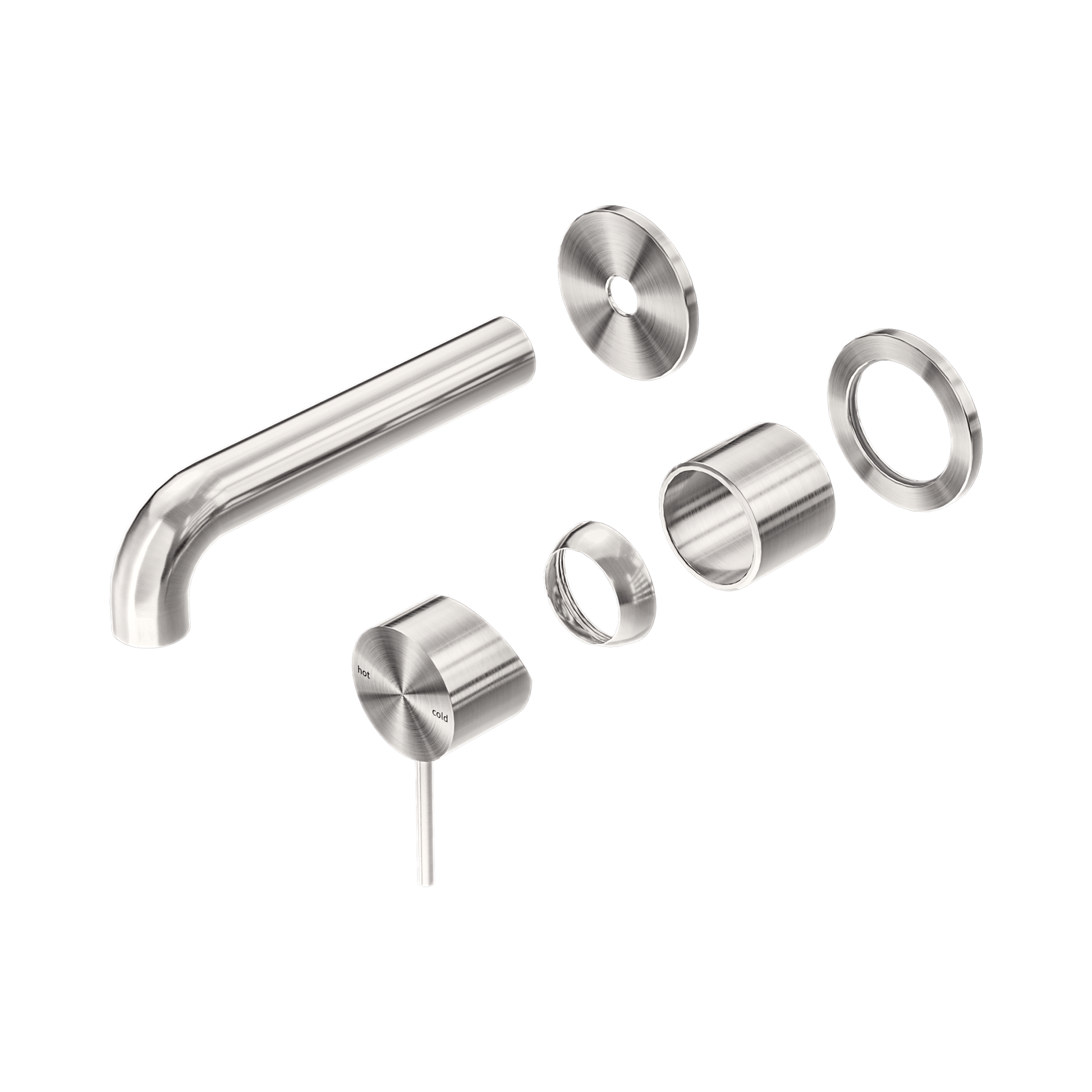 Nero Mecca Wall Mixer Set Separate Back Plate 160mm Trim Kits Only, Brushed Nickel
