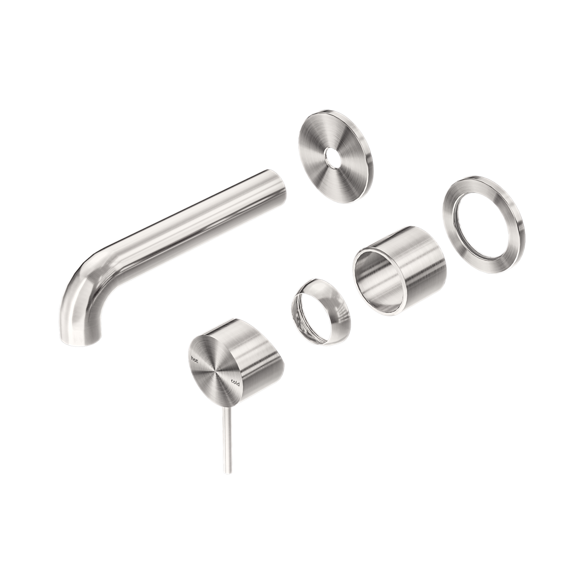 Nero Mecca Wall Mixer Set Separate Back Plate 160mm Trim Kits Only, Brushed Nickel