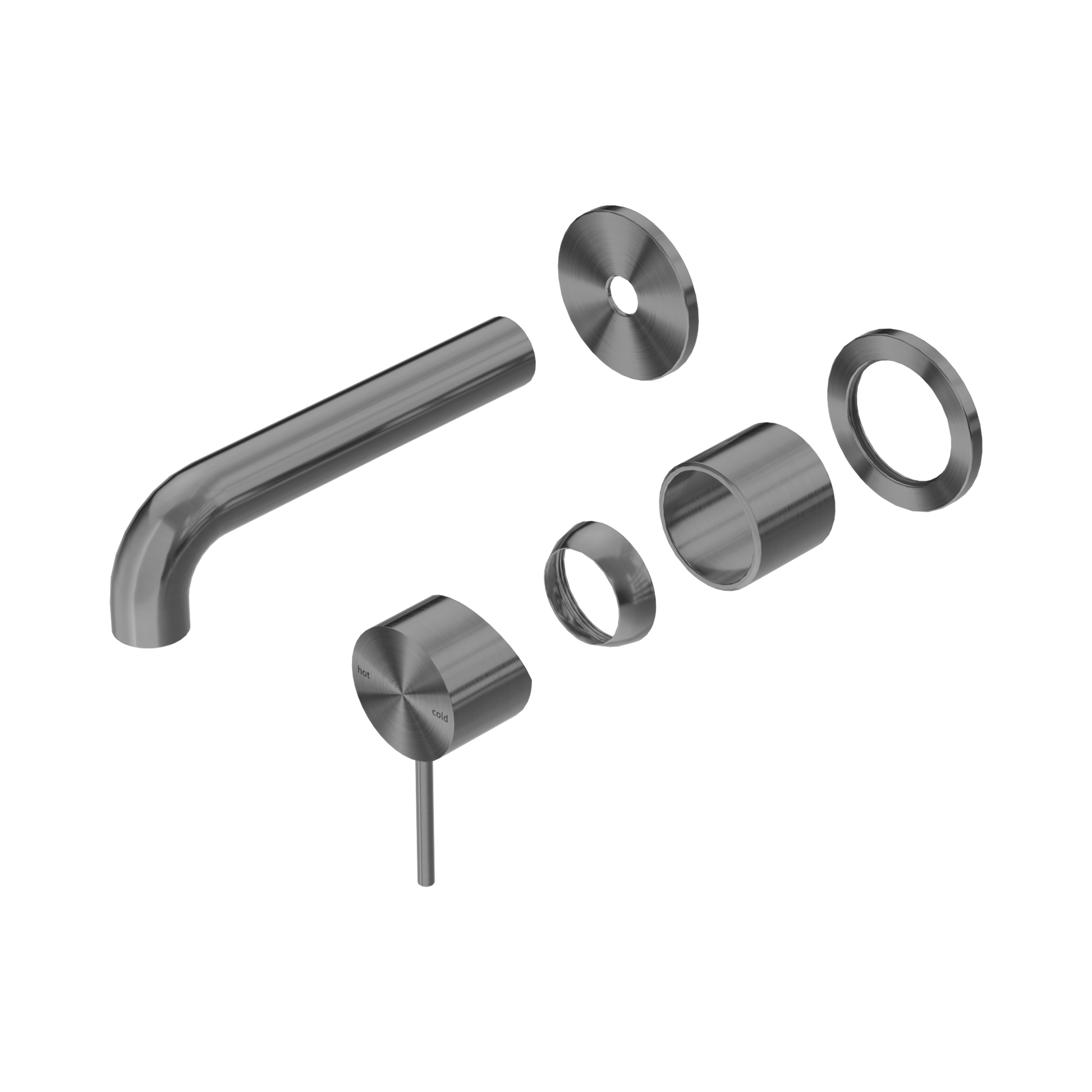 Nero Mecca Wall Mixer Set Separate Back Plate 160mm Trim Kits Only, Gun Metal