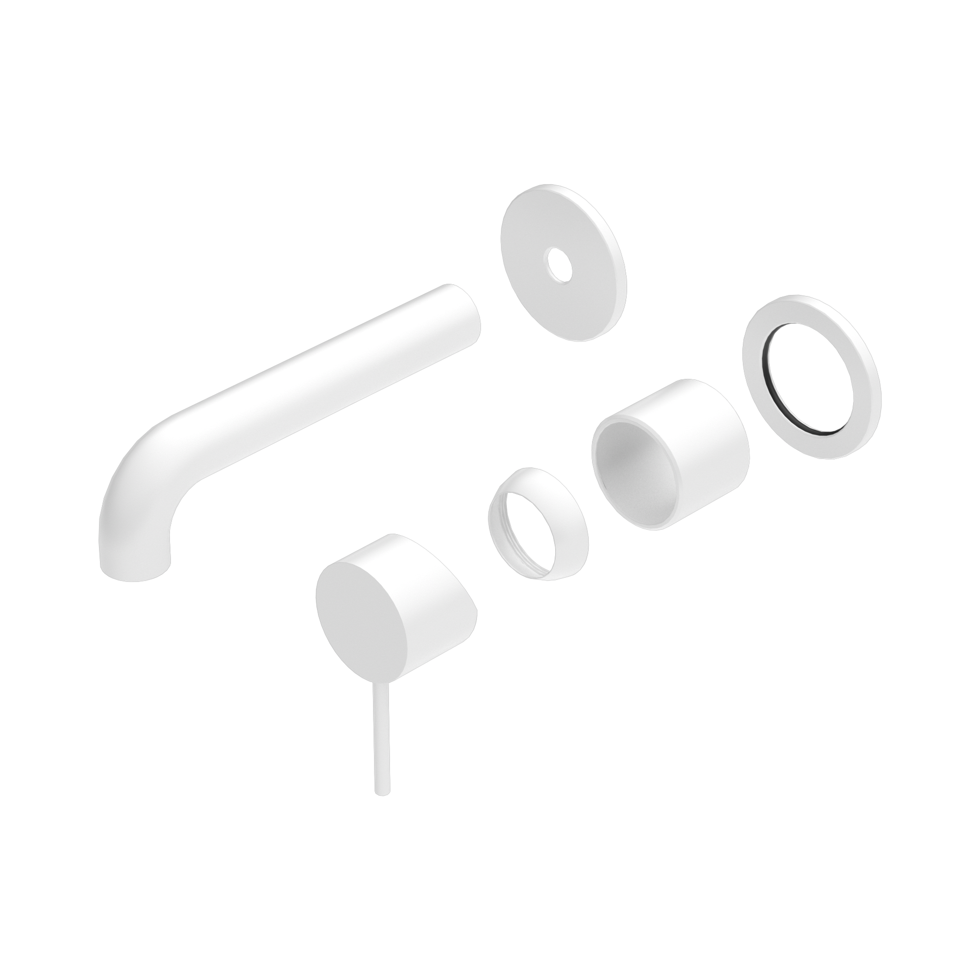 Nero Mecca Wall Mixer Set Separate Back Plate 160mm Trim Kits Only, Matte White