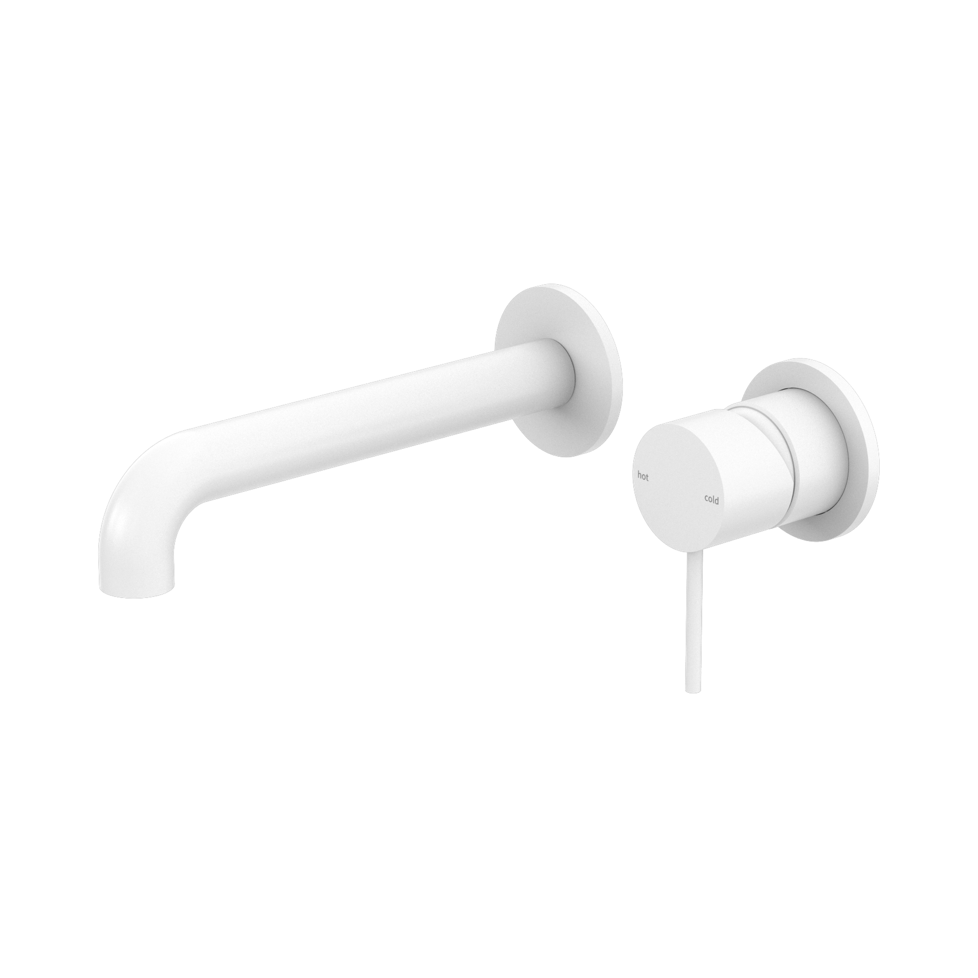 Nero Mecca Wall Mixer Set Separate Back Plate 185mm, Matte White