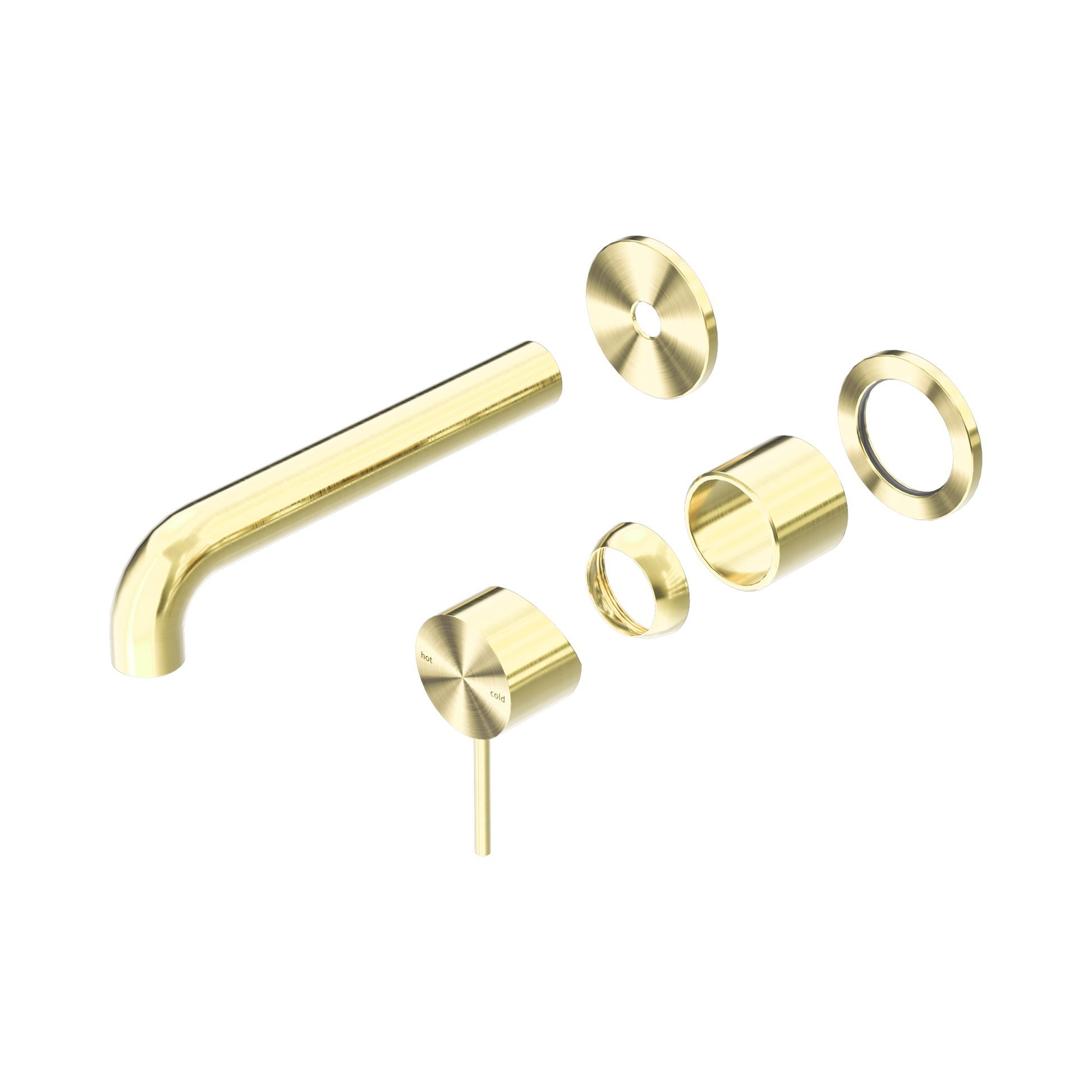 Nero Mecca Wall Mixer Set Separate Back Plate 185mm Trim Kits Only, Brushed Gold
