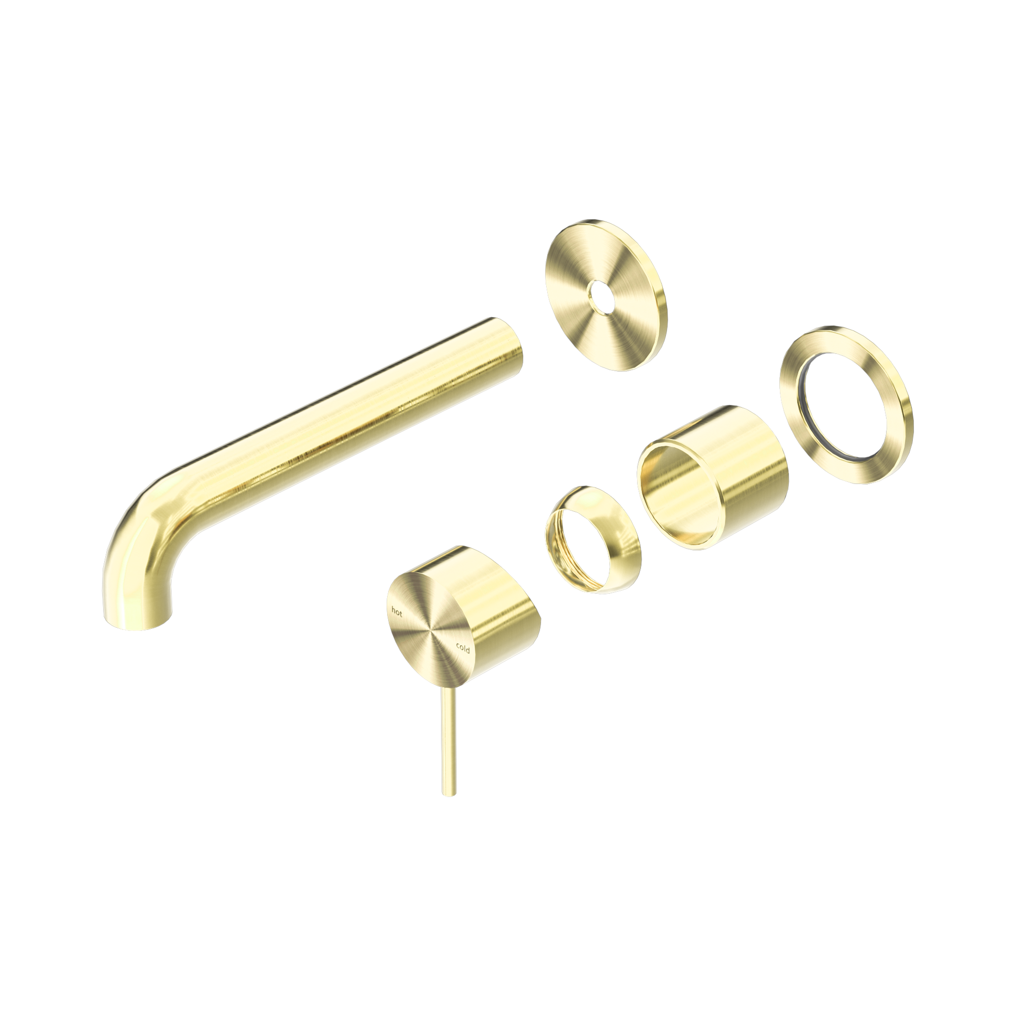Nero Mecca Wall Mixer Set Separate Back Plate 185mm Trim Kits Only, Brushed Gold