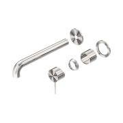 Nero Mecca Wall Mixer Set Separate Back Plate 185mm Trim Kits Only, Brushed Nickel