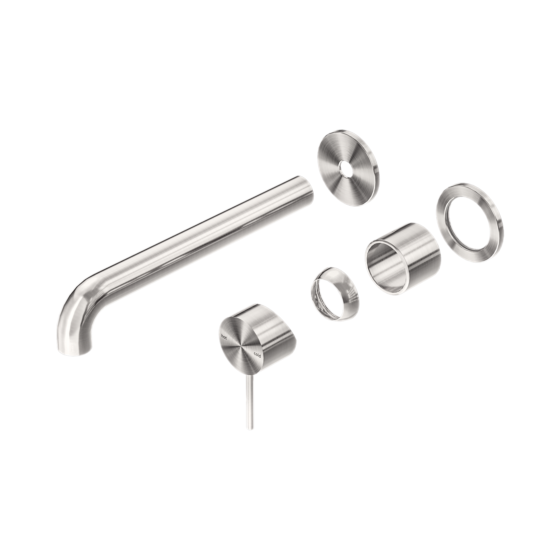 Nero Mecca Wall Mixer Set Separate Back Plate 185mm Trim Kits Only, Brushed Nickel