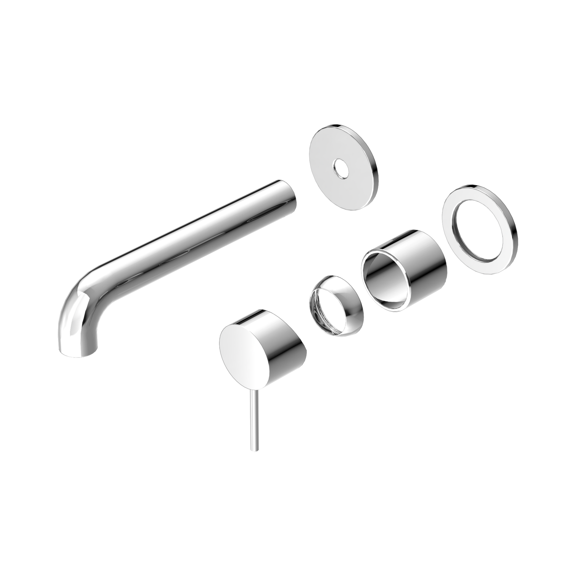 Nero Mecca Wall Mixer Set Separate Back Plate 185mm Trim Kits Only, Chrome