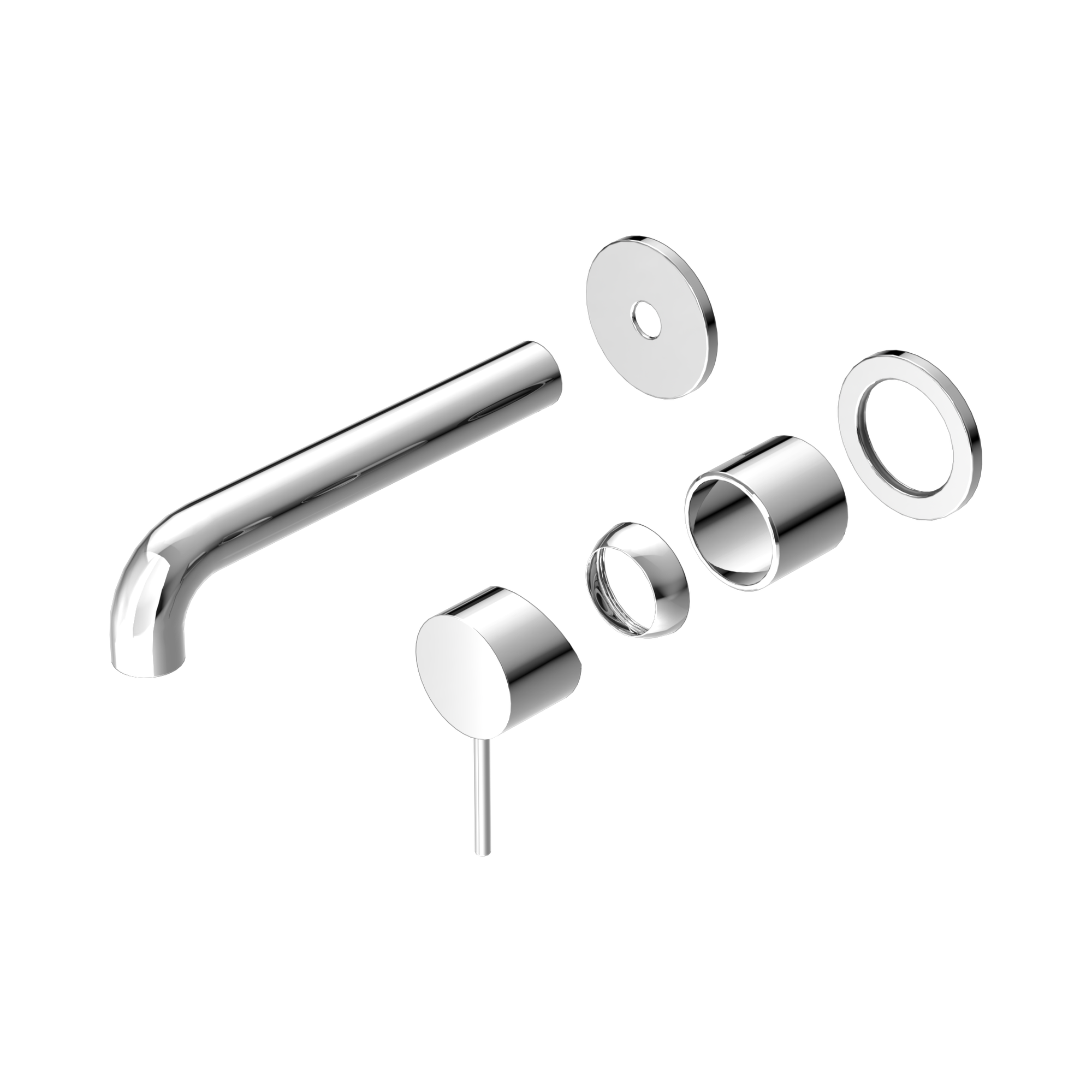 Nero Mecca Wall Mixer Set Separate Back Plate 185mm Trim Kits Only, Chrome
