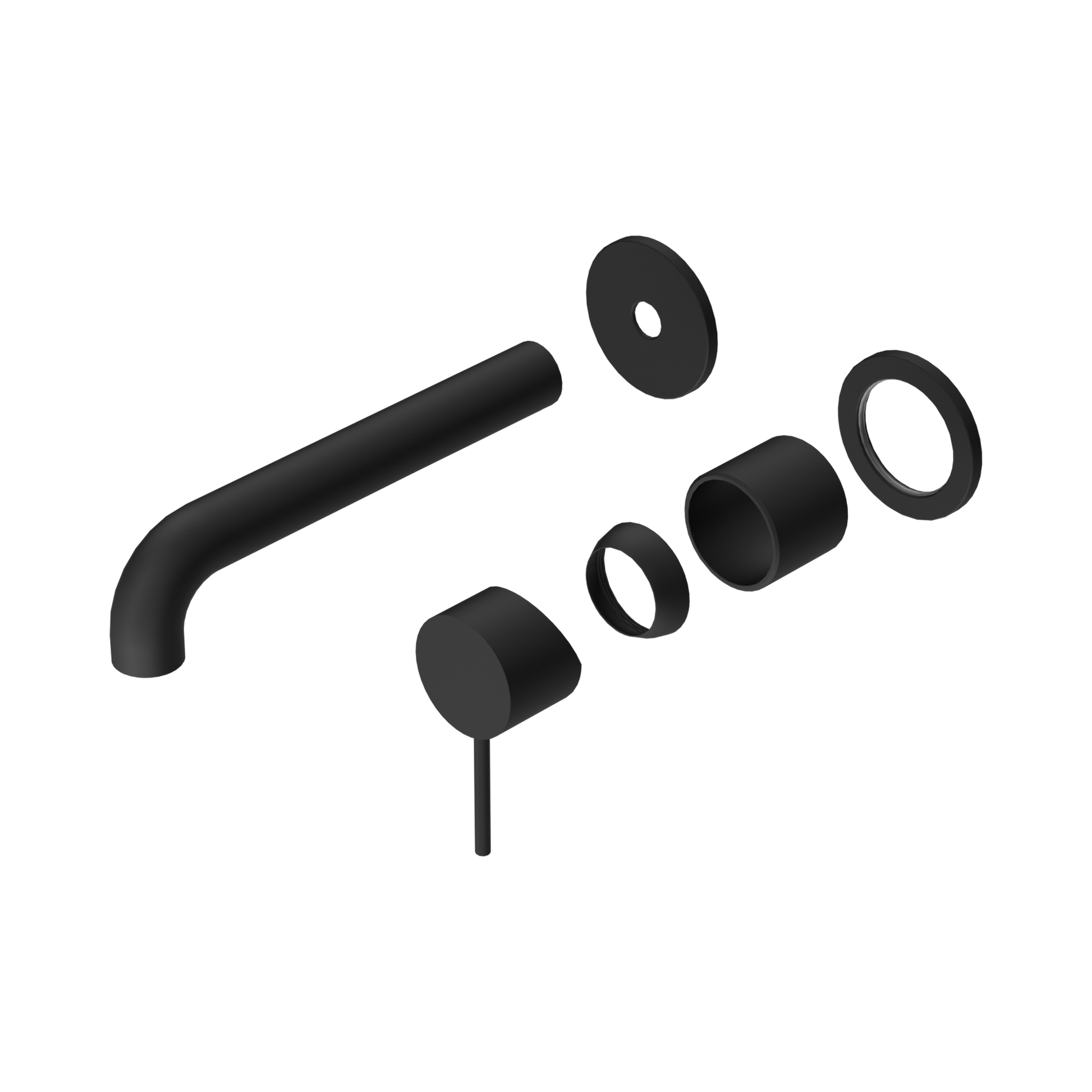 Nero Mecca Wall Mixer Set Separate Back Plate 185mm Trim Kits Only, Matte Black