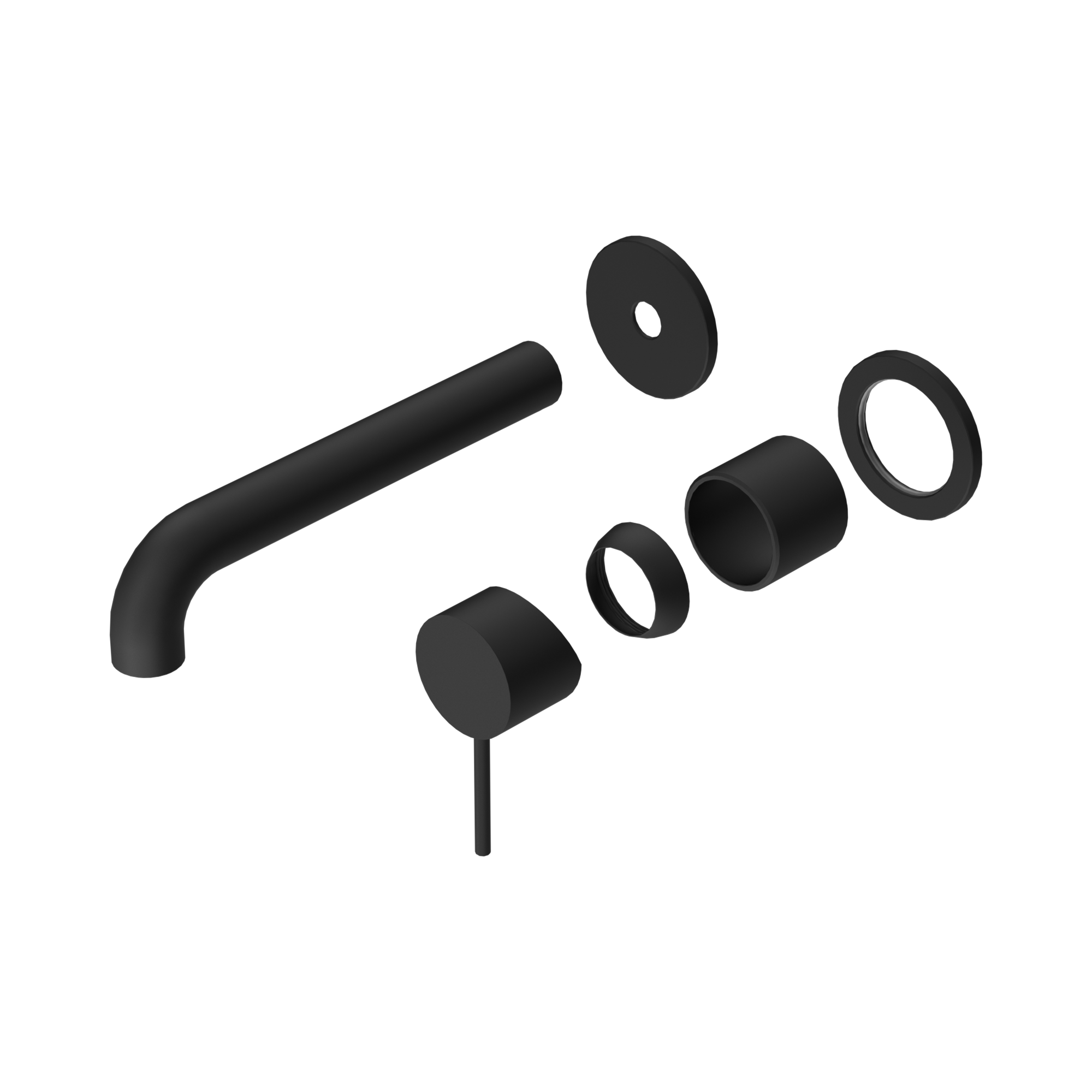 Nero Mecca Wall Mixer Set Separate Back Plate 185mm Trim Kits Only, Matte Black
