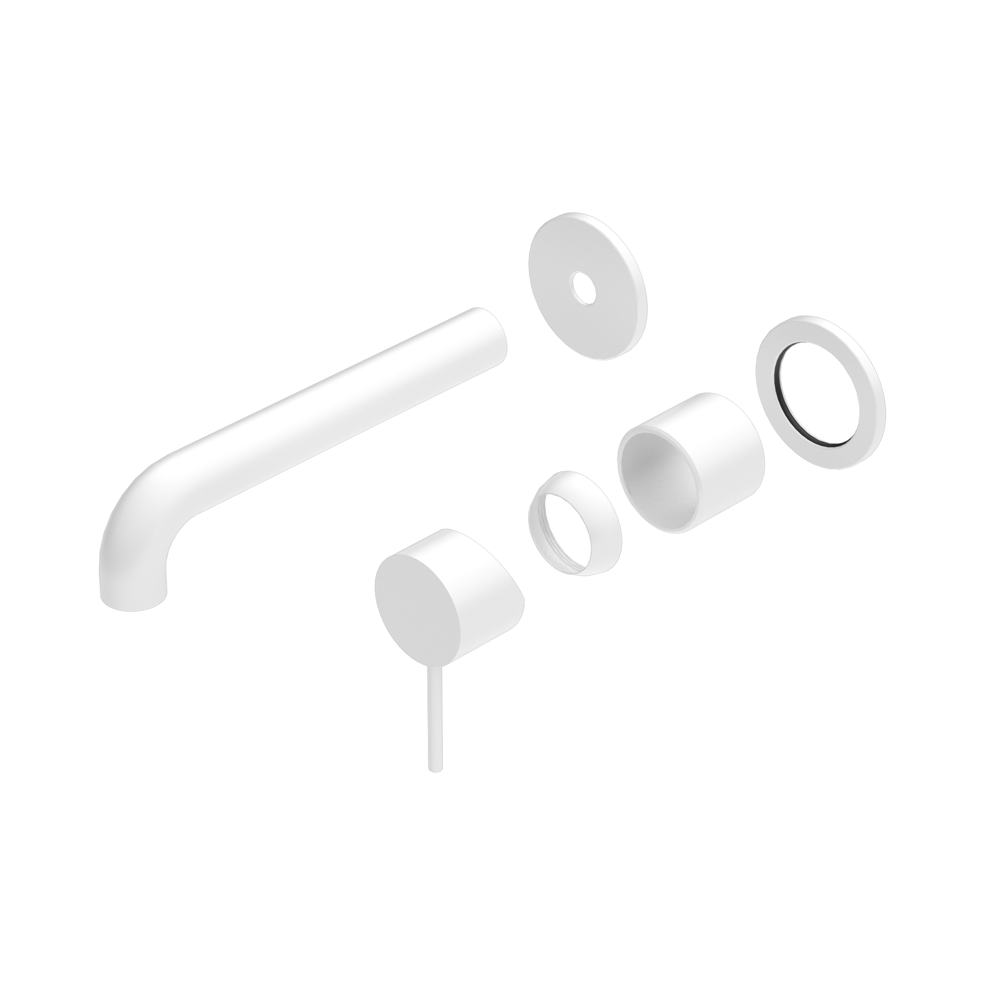 Nero Mecca Wall Mixer Set Separate Back Plate 185mm Trim Kits Only, Matte White