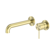 Nero Mecca Wall Mixer Set Separate Back Plate 230mm, Brushed Gold