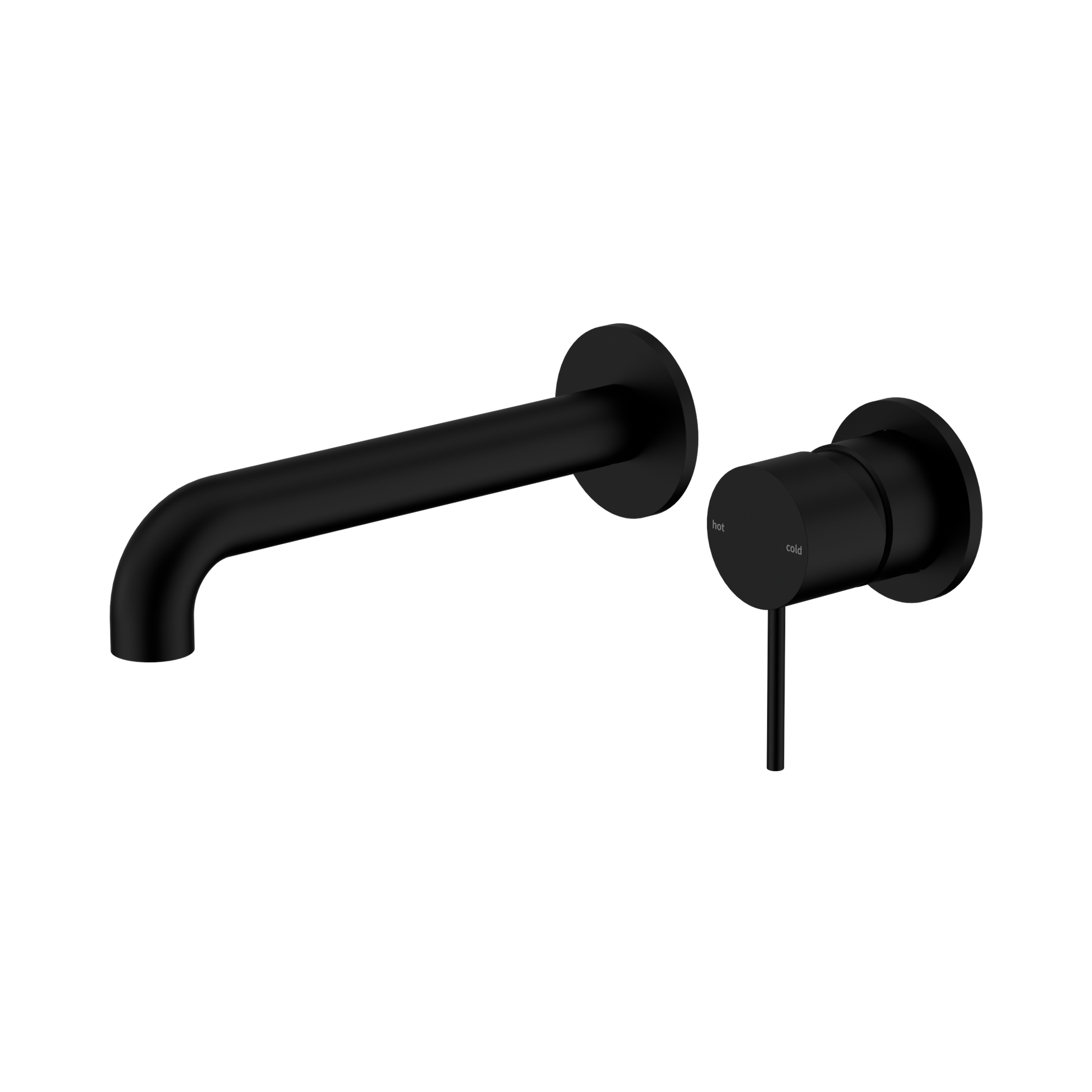 Nero Mecca Wall Mixer Set Separate Back Plate 230mm, Matte Black