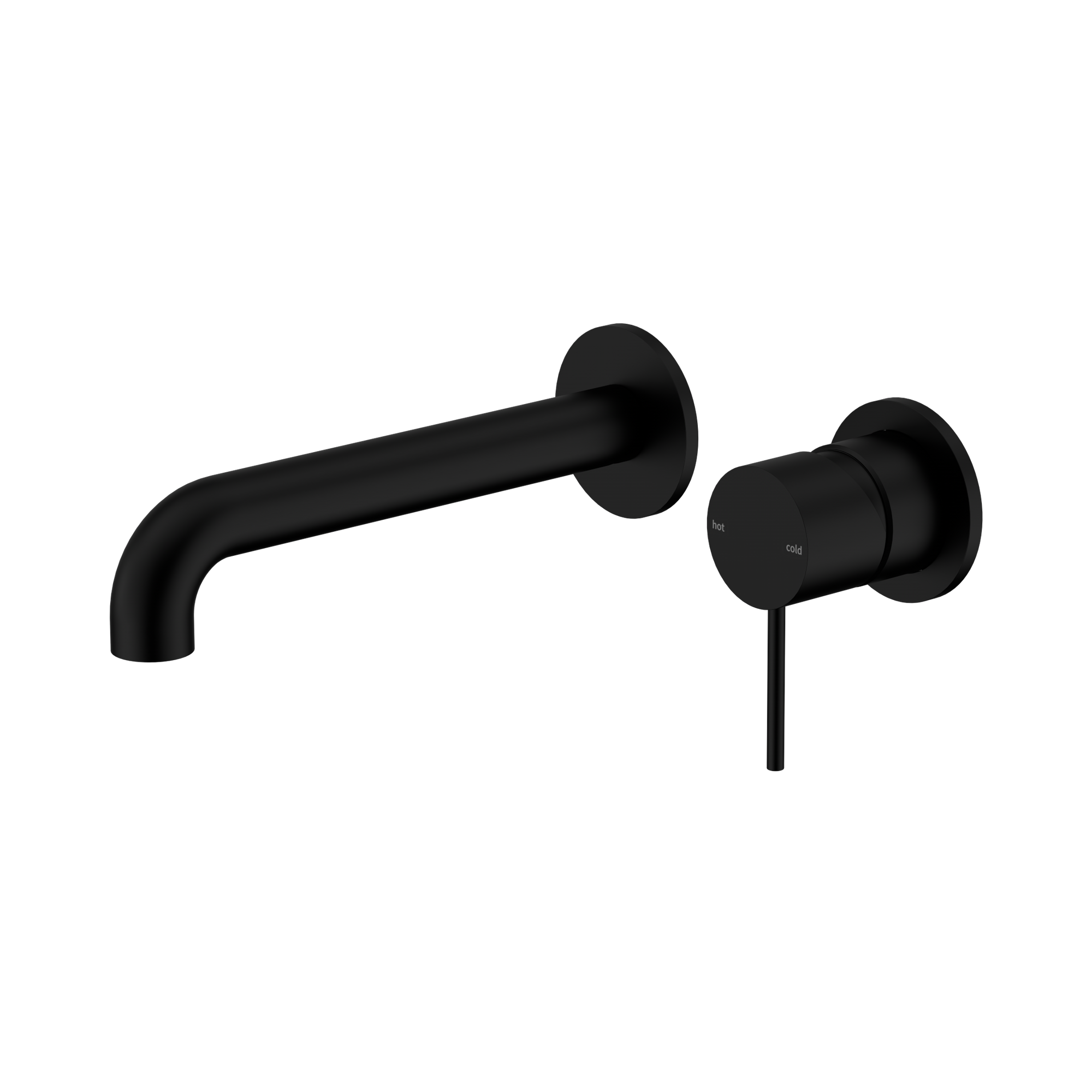 Nero Mecca Wall Mixer Set Separate Back Plate 260mm, Matte Black