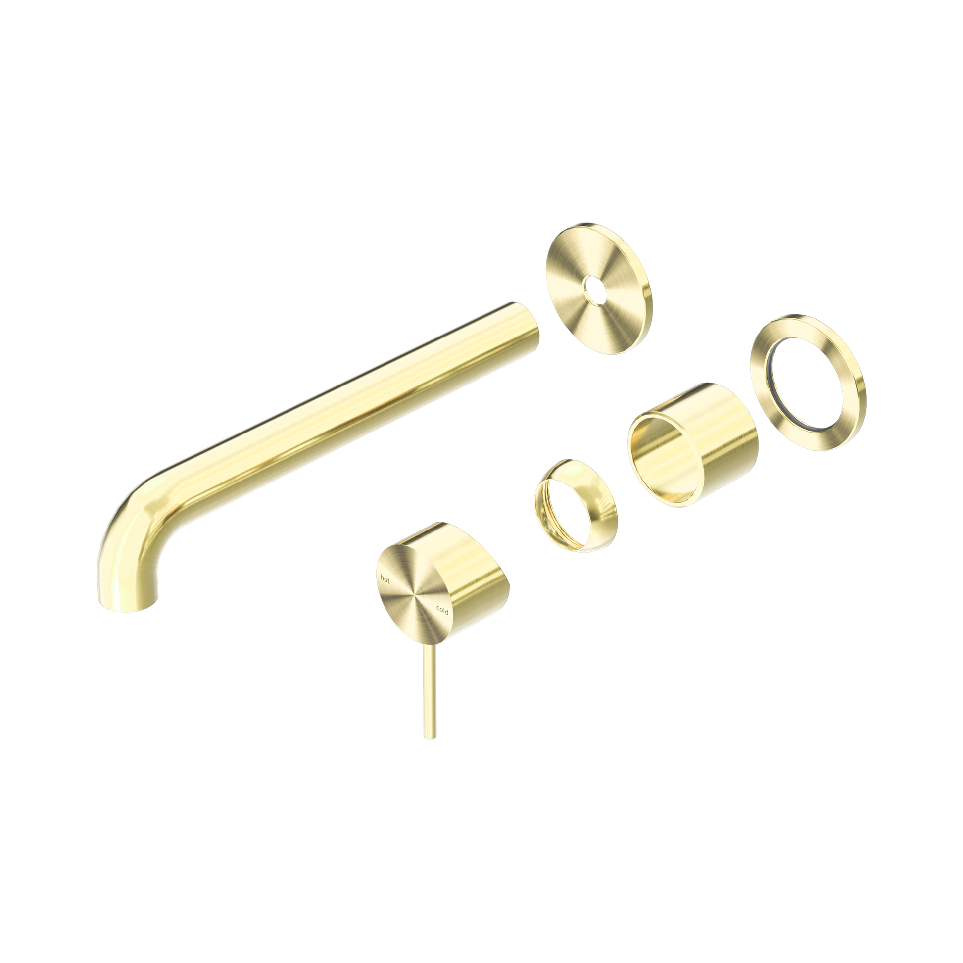 Nero Mecca Wall Mixer Set Separate Back Plate 260mm Trim Kits Only, Brushed Gold