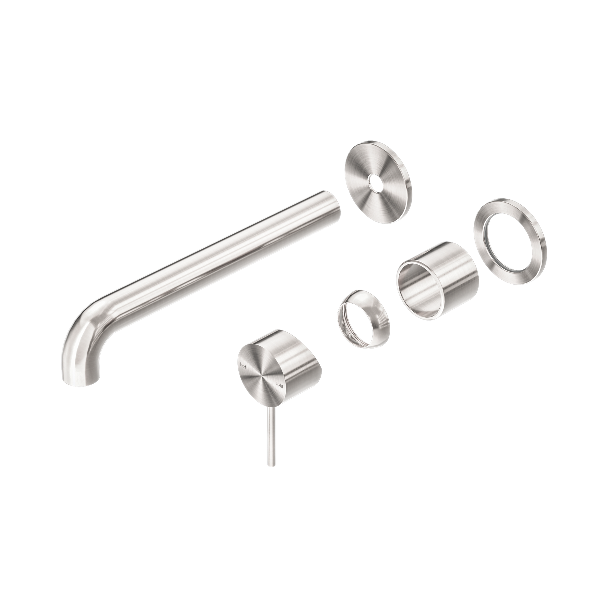 Nero Mecca Wall Mixer Set Separate Back Plate 260mm Trim Kits Only, Brushed Nickel