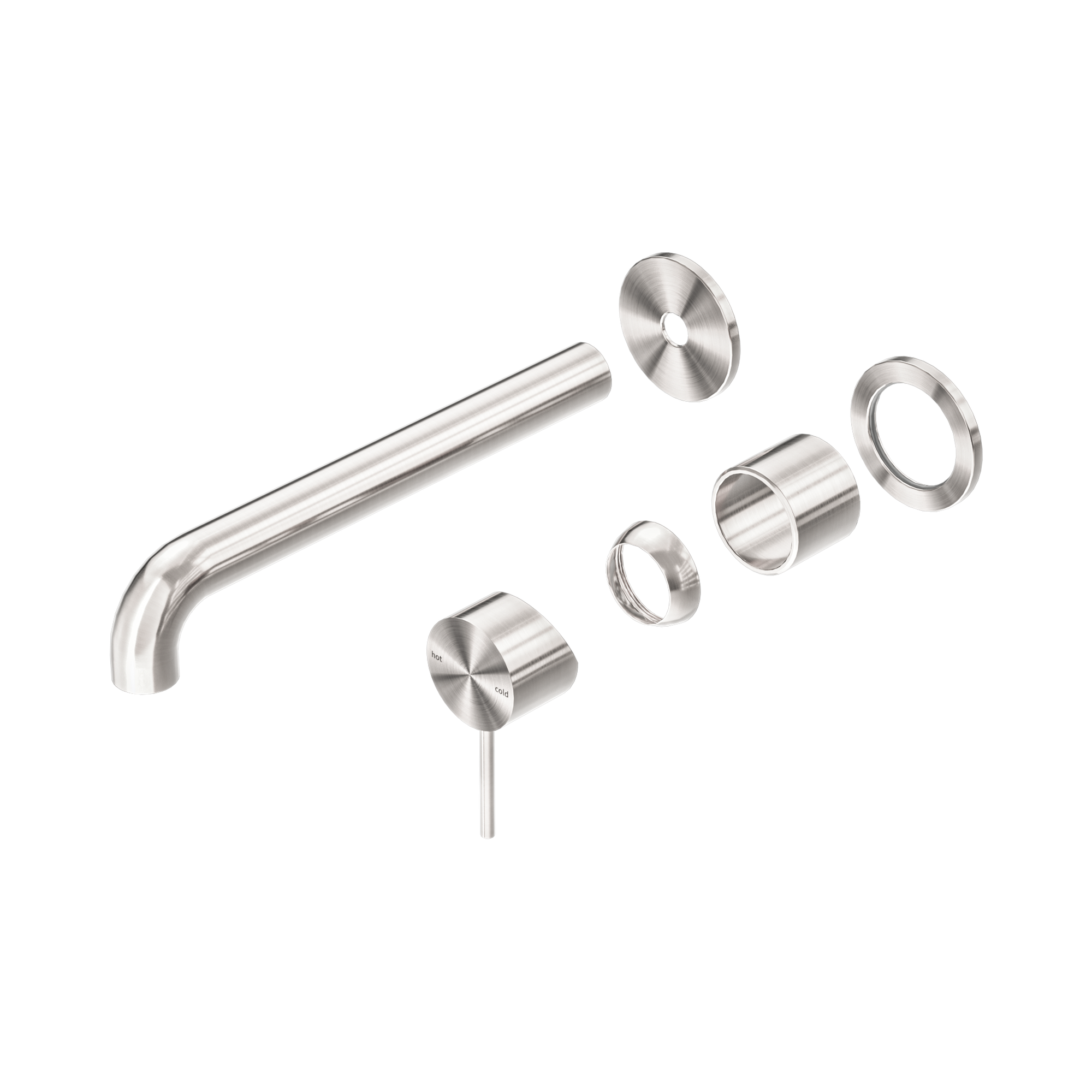 Nero Mecca Wall Mixer Set Separate Back Plate 260mm Trim Kits Only, Brushed Nickel